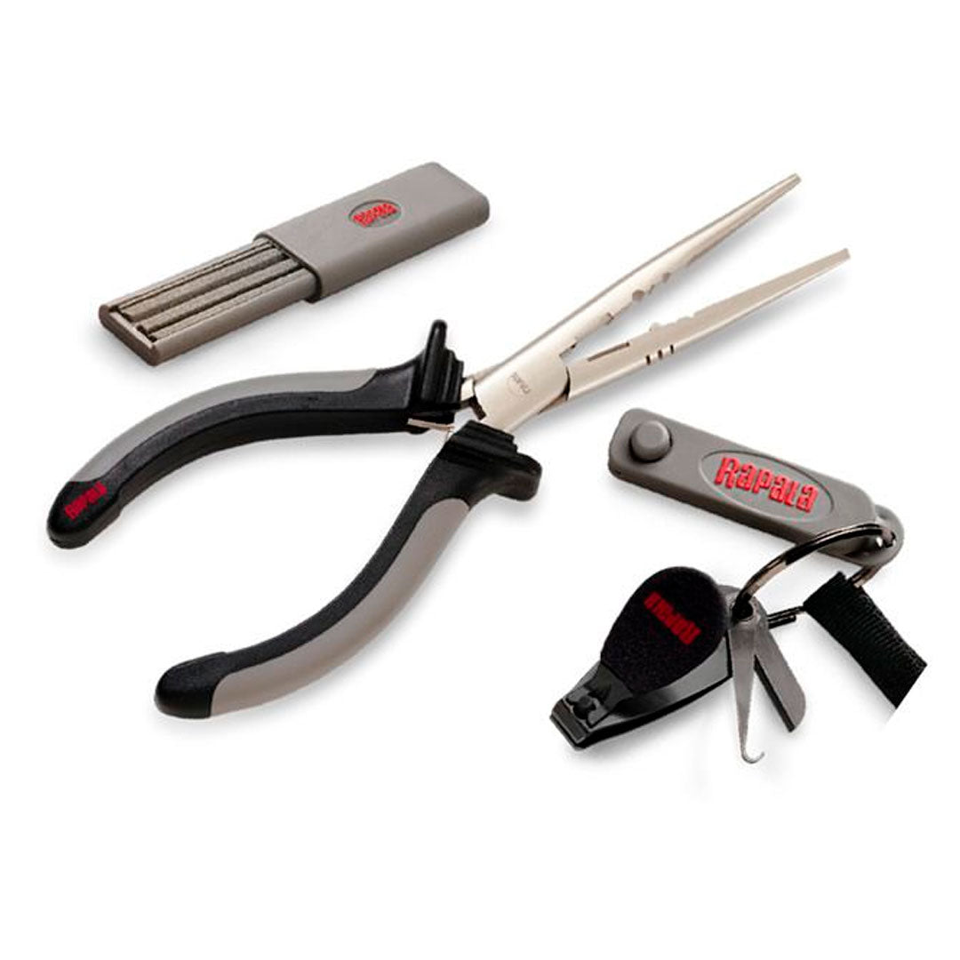 Kit Combo Rapala Alicate Afiador de Anzol e Cortador de Linha RTC-6PCHS